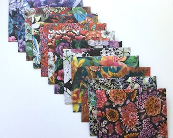 Floral Japanese Envelopes: Handmade Stationery Set of 12