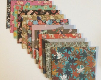 Japanese envelopes, japanese stationery, spring snail mail, happy mail, handmade small envelopes, set of 12