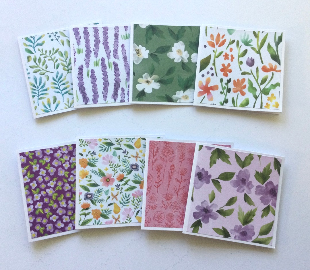 Floral Mini Gift Card Set: Botanical Note Cards, Set of 8 - Etsy