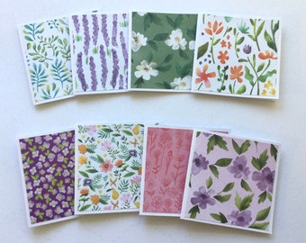 Lot de mini cartes-cadeaux florales : cartes de correspondance botaniques, lot de 8