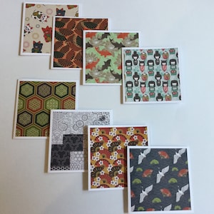 Japanese Mini cards, thank you cards, note card set, gift cards, japanese stationery, blank, gift tag, lunch box notes, shop cards