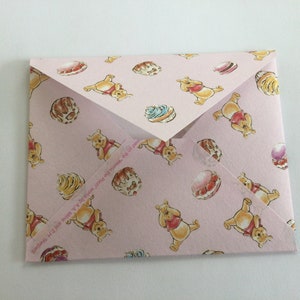 Pooh envelopes, baby shower envelope set, animal snail mail, planner accessories, stationery, gift idea, set of 5 image 5