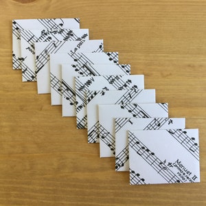 Tiny envelopes and cards, music sheets, mini music note envelopes, ephemera, stationery, snail mail, handmade small envelopes, set of 8