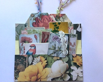 Garden Loaded Pocket, junk journal insert, flower tags and ephemera, junk journaling, snail mail, journal supply, craft, ready to shop