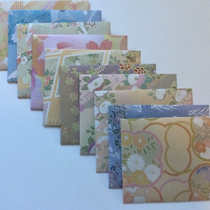 Pretty floral small envelopes and cards, flower japanese stationery, snail mail, happy mail, handmade, set of 10