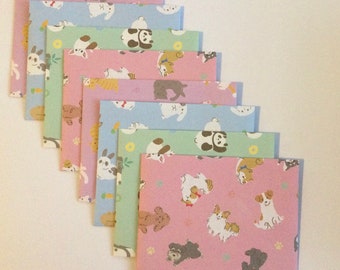 Cute animal envelopes, cat, panda, rabbit and dog stationery, bright patterned envelopes, snail mail, penpal, set of 8