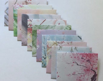 Oriental envelopes, nature stationery, snail mail, happy mail, handmade small envelopes, set of 12