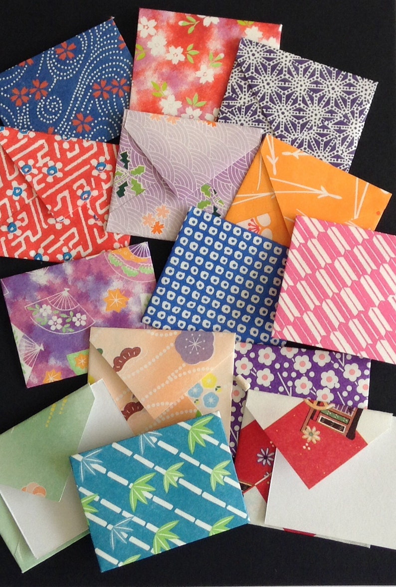 Mini Envelopes Tiny Envelopes Tiny Cards Random Patterns Etsy
