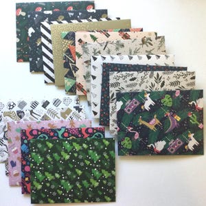 Buste natalizie, buste piccole, set da 10, posta ordinaria natalizia, buste fatte a mano, accessori per planner