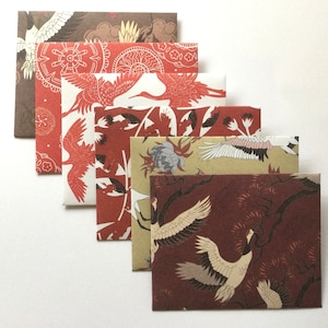Enveloppes de grue, papeterie japonaise, courrier d’escargot de printemps, courrier heureux, petites enveloppes faites à la main, lot de 6