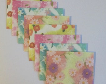 Pretty floral envelopes, flower stationery, snail mail, happy mail, handmade small envelopes, set of 8, floral pattern