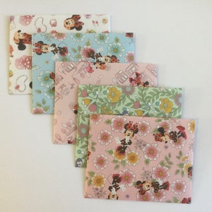 Enveloppes Minnie, ensemble d'enveloppes pour baby shower, courrier postal animal, accessoires pour agenda, papeterie, idée cadeau, lot de 5