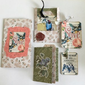 Paquete de suministro de diario de aves, carpeta de bolsillo de folio, idea de regalo, kit de correo postal, amigo por correspondencia, listo para enviar