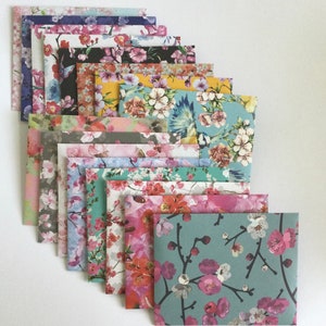 Cherry blossom / floral envelopes, japanese stationery, snail mail, happy mail, handmade  small envelopes, set of 16