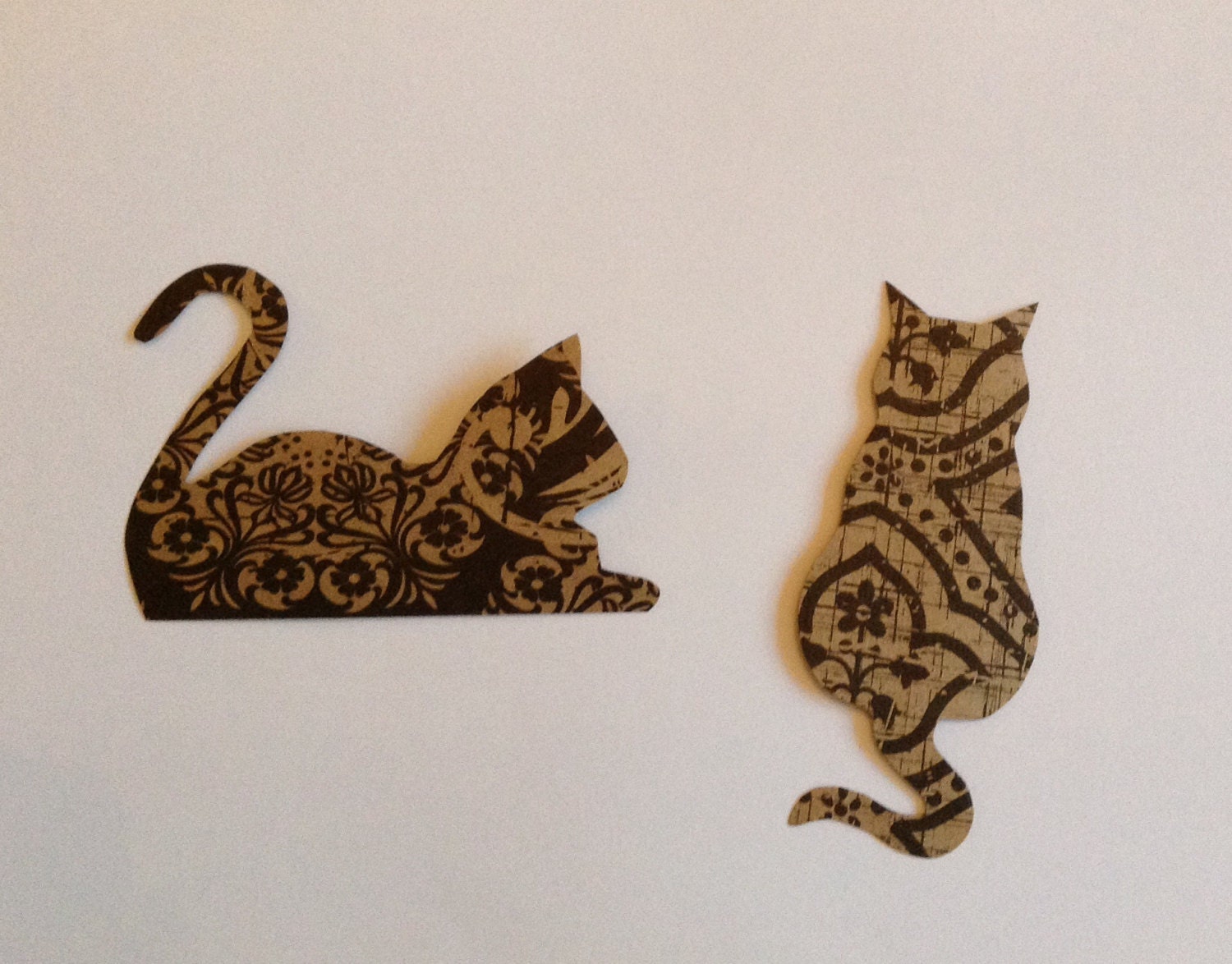 5 Cat cut outs cat shapes cat cardboard black pattern Etsy