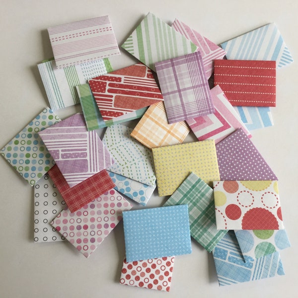 Assorted mini envelopes, tiny envelopes, tiny cards, random pattern, tooth fairy letter, party favour, lunch note, wedding favour, set of 10