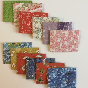 Japanese envelopes, mini cards, mini envelopes, japanese stationery, snail mail japanese style, handmade small envelopes, set of 12, spring