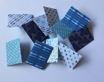 Blue mini / tiny envelopes and cards, Tooth fairy notes, blue arrow mini cards, love notes, lunch box note, set of 12