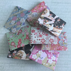 Mini envelopes, Japanese envelopes, tiny, mini cards, cherry blossom stationery, snail mail, handmade small envelopes, set of 8 spring