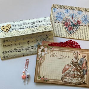 Suministros de material efímero para diarios, bolsillo para diarios, tarjetas de San Valentín, obsequio único hecho a mano, correo feliz, idea de regalo para amigos por correspondencia, listo para enviar