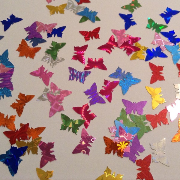 Die cut Butterfly confetti - 50, butterfly punches, rainbow butterflies, hologram, party, wedding, baby shower, table decor, girls birthday