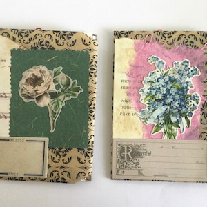 Ephemera del diario, inserto del diario floreale, fornitura del diario, posta lumaca, posta felice, artigianato del sacchetto di carta