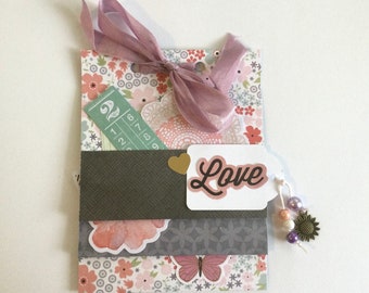 Waterfall Mini pocket flip, mini snail mail kit, journaling supplies, floral happy mail, penpal gift idea, ready to ship