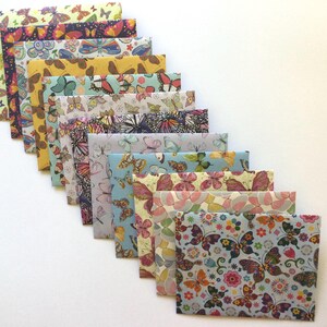 Butterfly envelopes, spring stationery, snail mail, happy mail, handmade small envelopes, set of 12