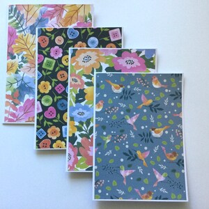 Flower cards, gift cards, floral stationery, thank you cards, greeting cards, Birthday cards, note card set of 4