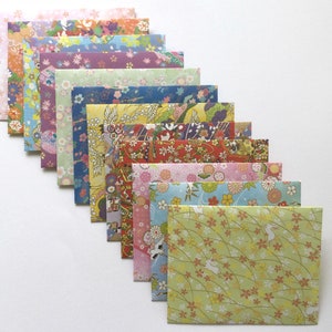 Japanese Floral envelopes, japanese stationery, spring snail mail, happy mail, handmade small envelopes, set of 12