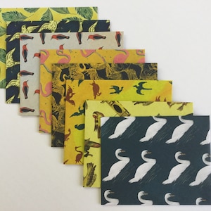Sobres de pájaros, sobre estampado, correo postal, escritura de cartas, papelería de pájaros, amigo por correspondencia, amarillo, conjunto de 8