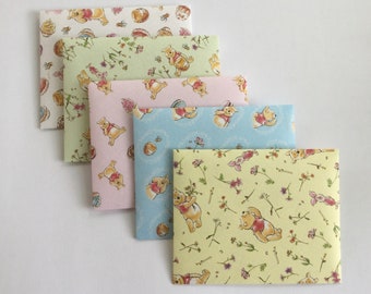 Pooh envelopes, baby shower envelope set, animal snail mail, planner accessories, stationery, gift idea, set of 5