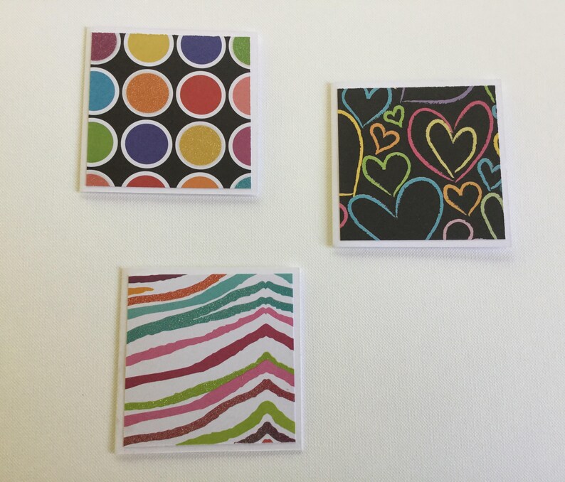 set of 10 thank you cards Mini cards any occasion rainbow gift cards funky greeting cards note cards