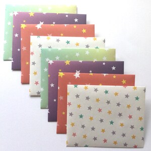 Star envelopes, bright stationery, fun envelopes, snail mail, penpal, set of 8