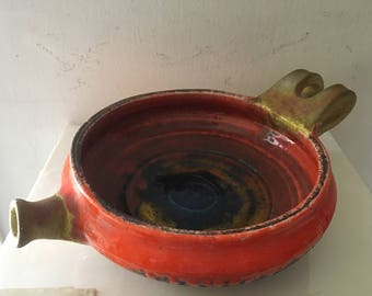 IVO DE SANTIS great bowl gli etruschi 50/60's pottery