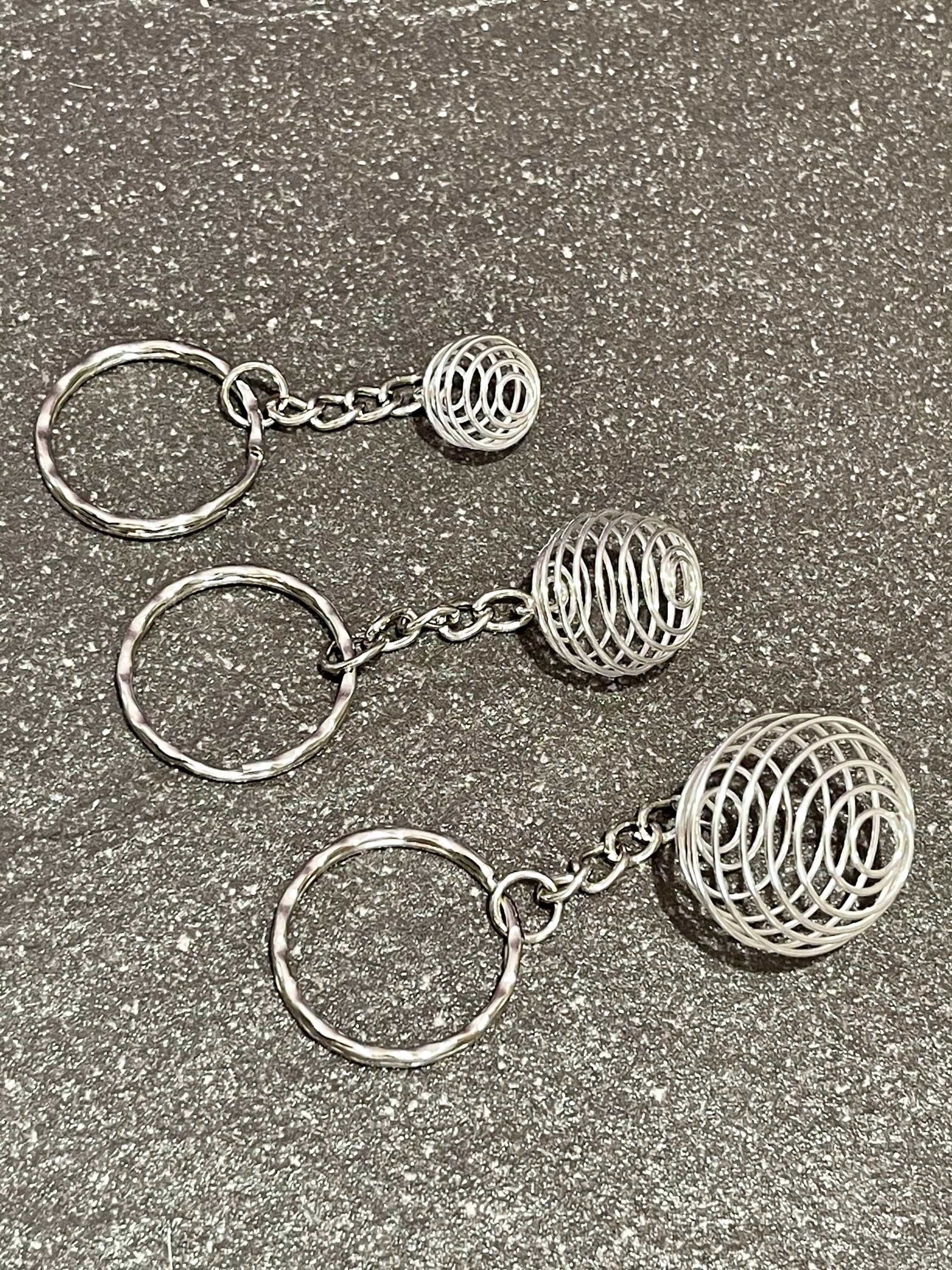 Empty Silver Plated Spiral Cage Pendant Necklace - 15mm 20mm or 25mm - Bulk Quantity 1 3 or 5 Tumble Stone Crystal Holder Gemstone Pendulum