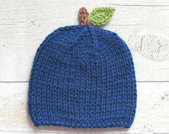 Blueberry Newborn Hat Baby Beanie, Shower Gift (0-3 Months)