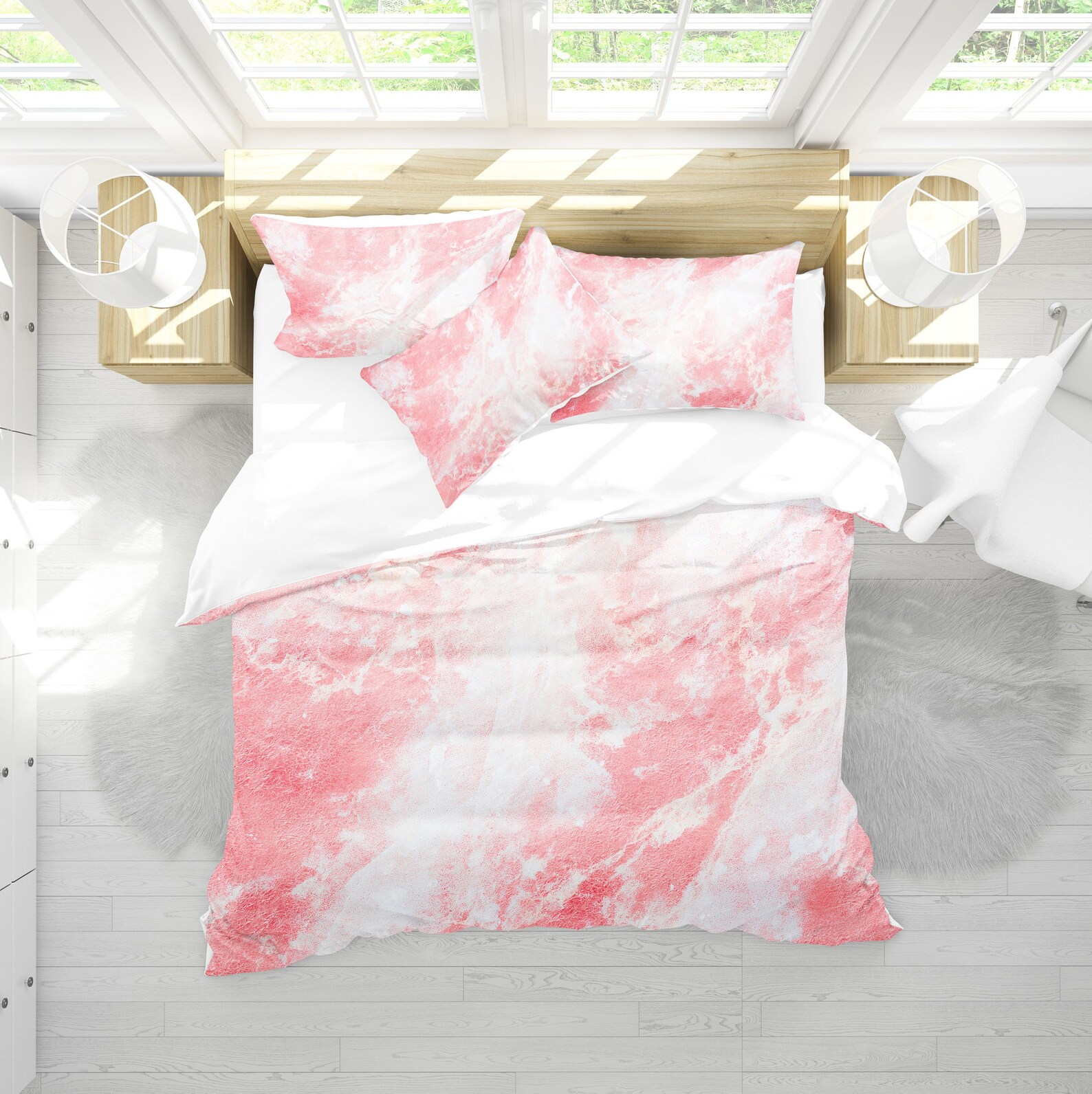 Pink Marble bedding set marble bedding pink marble Etsy