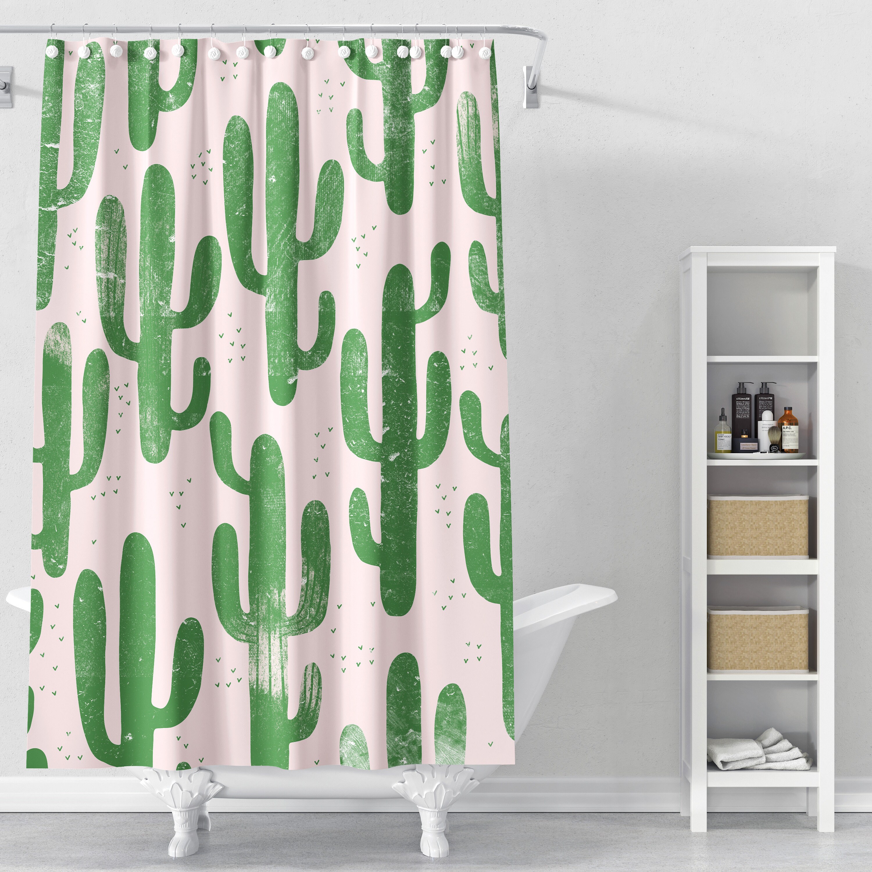 Cactus shower curtain shower curtain cactus cactus Etsy