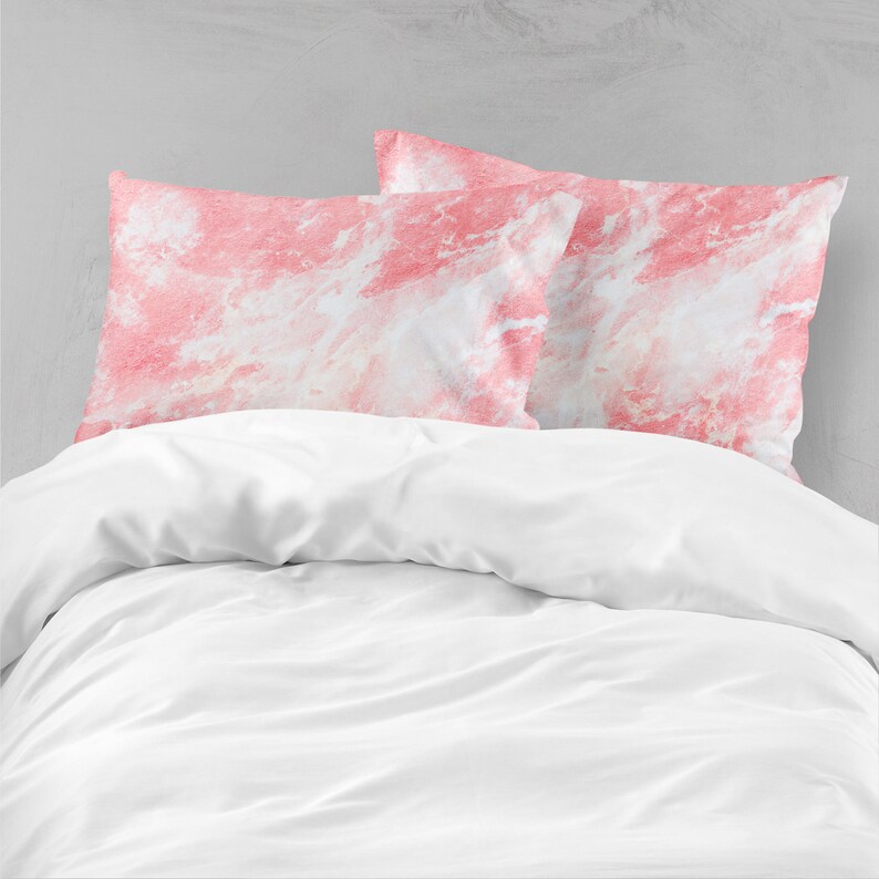 Pink Marble bedding set marble bedding pink marble Etsy