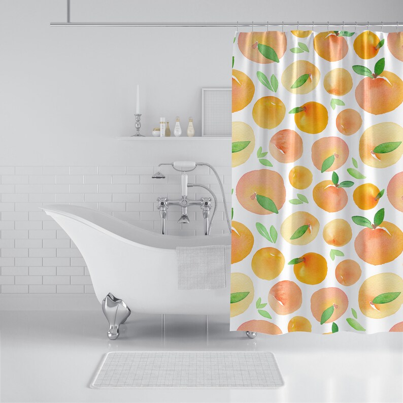 Peach shower curtain shower curtain bathroom decor peach Etsy