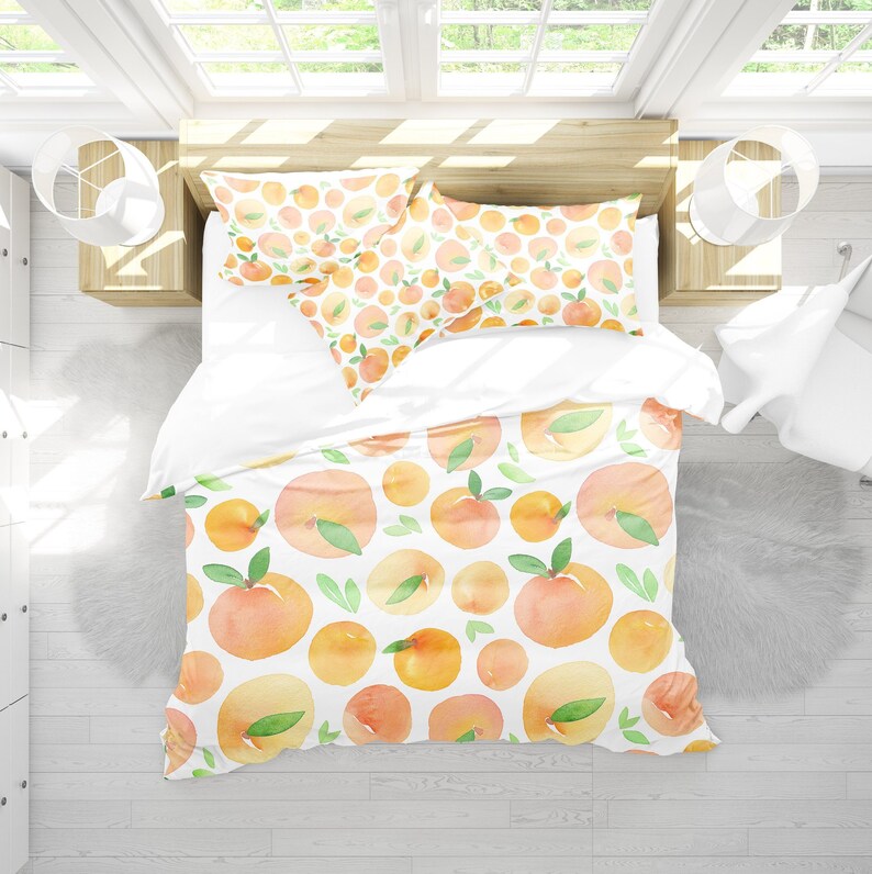 Peach bedding set peach baby bedding floral bedding Etsy