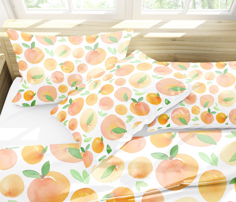 Peach bedding set peach baby bedding floral bedding Etsy