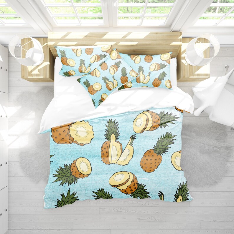 Pineapple Bedding Set Tropical Duvet Image 0