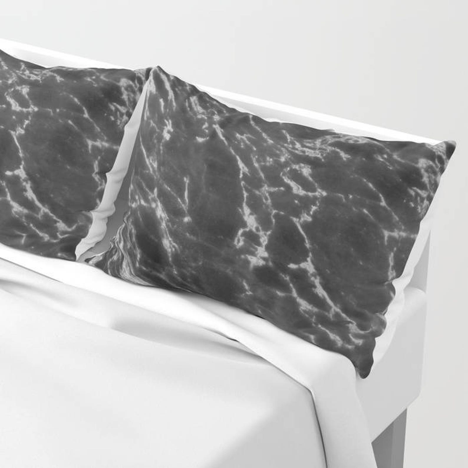 Black Marble Pillow Sham Black Accent Pillow Sham Marble Etsy