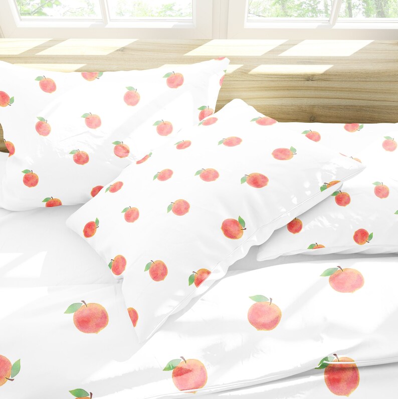 Peach bedding set peach bedding floral duvet cover Etsy