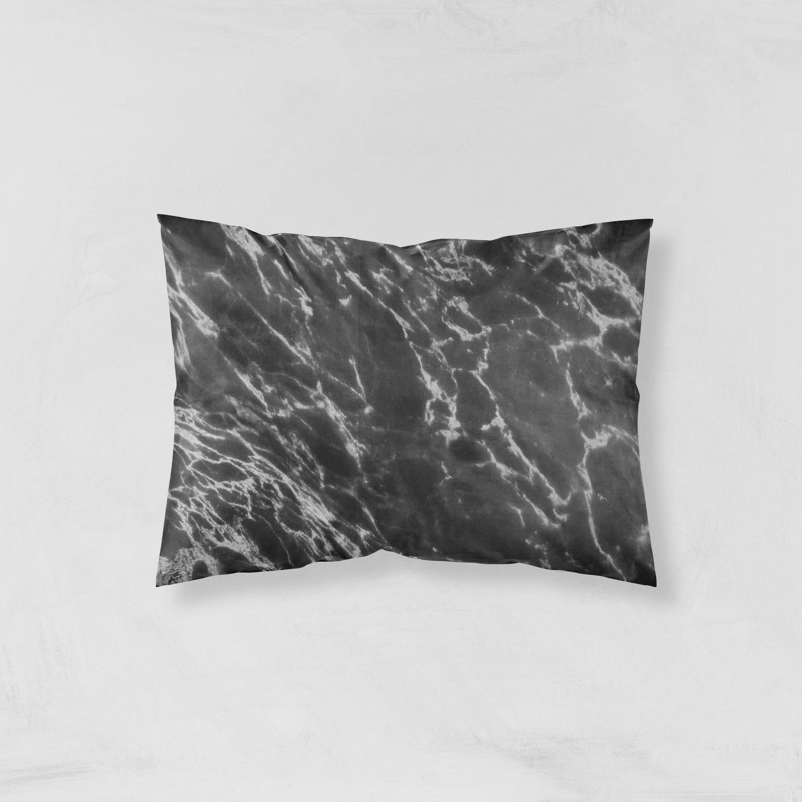 Black Marble Pillow Sham Black Accent Pillow Sham Marble Etsy