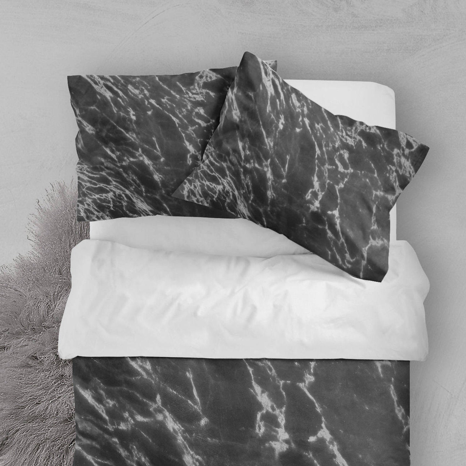 Black Marble Pillow Sham Black Accent Pillow Sham Marble Etsy