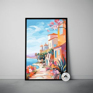 Saint-Tropez France Poster Print, France Poster Art, Summer France Print, Mid Century Retro Print, France Minimalist Modern Abstract Art