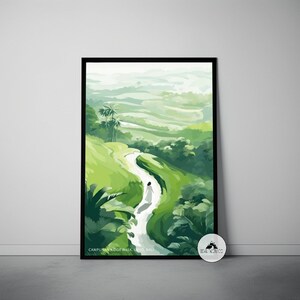 Campuhan Ridge Walk Ubud Bali Poster, Ubud Bali Mid Century Retro Print, Minimalist Modern Abstract Bali Art Decor, Ubud Modern Print Poster